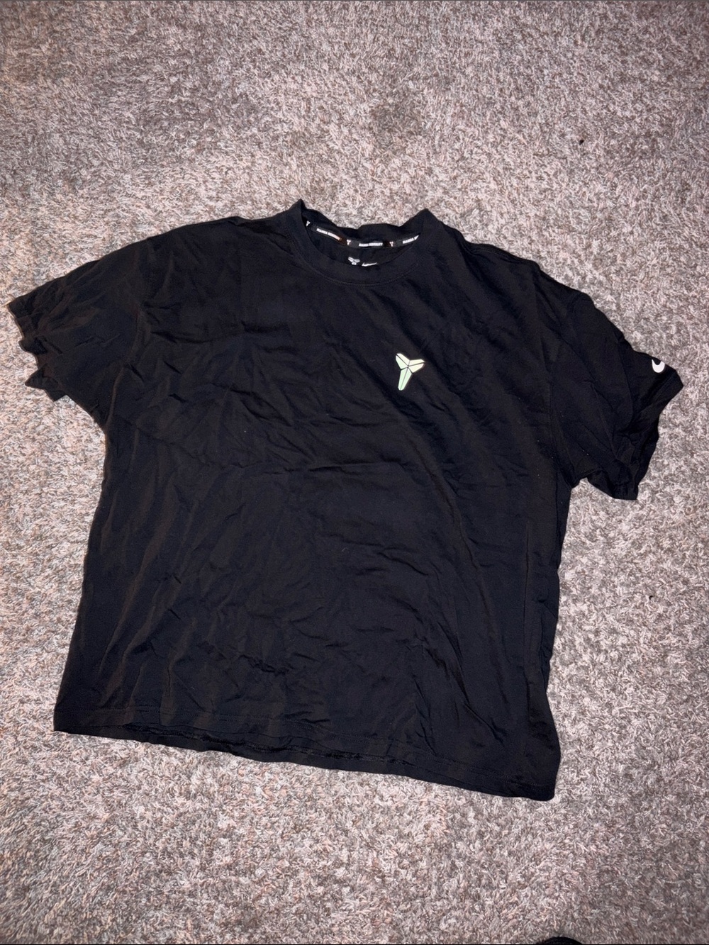 Nike Black Short Sleeve Tee with Small white Kobe Logo